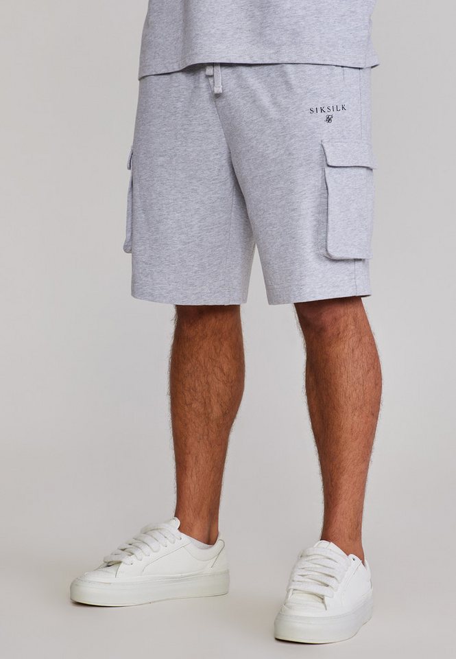 Siksilk Sweatanzug SikSilk Herren Grau Marl T-Shirt and Shorts Set Bild 3