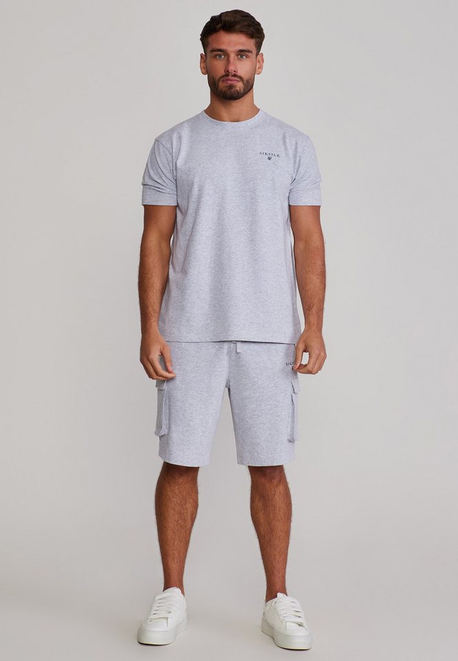 Siksilk Sweatanzug SikSilk Herren Grau Marl T-Shirt and Shorts Set Bild 5