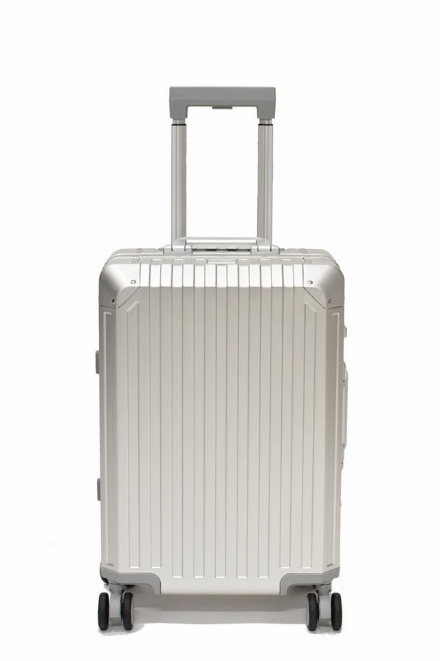Zimmert Leather Koffer T-257, Aluminium Trolley Silber 4 Rollen TSA S M L Bild 5