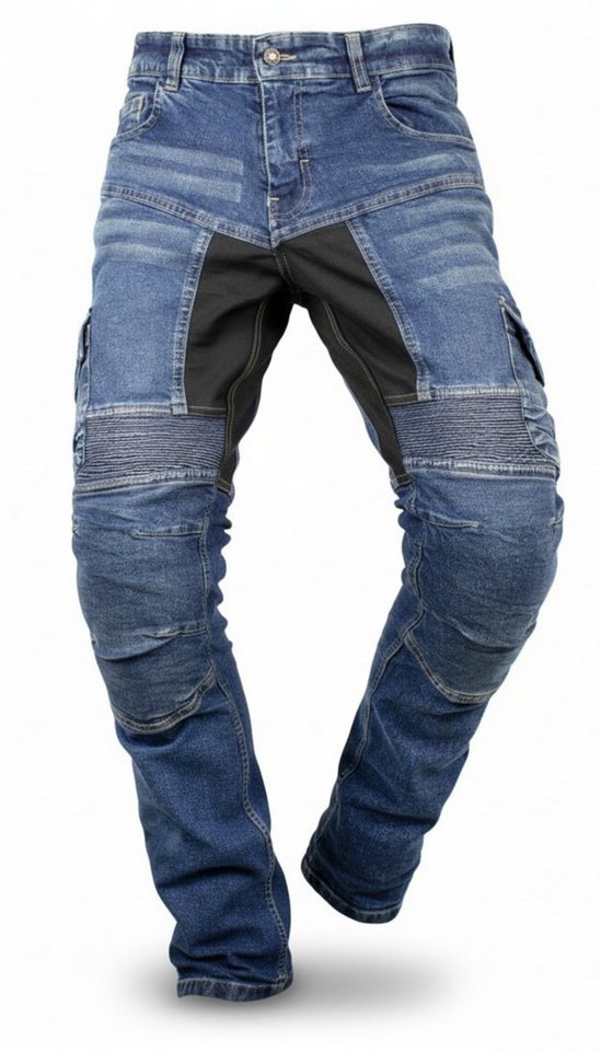MDM Motorradhose Herren Motorrad Jeans mit Protektoren, Cargo Biker Hose Bild 2