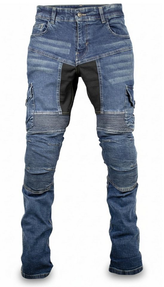 MDM Motorradhose Herren Motorrad Jeans mit Protektoren, Cargo Biker Hose Bild 3