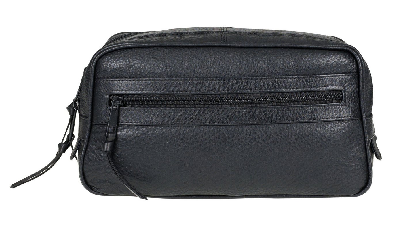 Alessandro Salvatore Kulturbeutel Damen Herren Kulturtasche Leder Washbag 2 Fächer, Kosmetiktasche Beauty Ledertasche Reisetasche Siena 12977 + b Bild 2