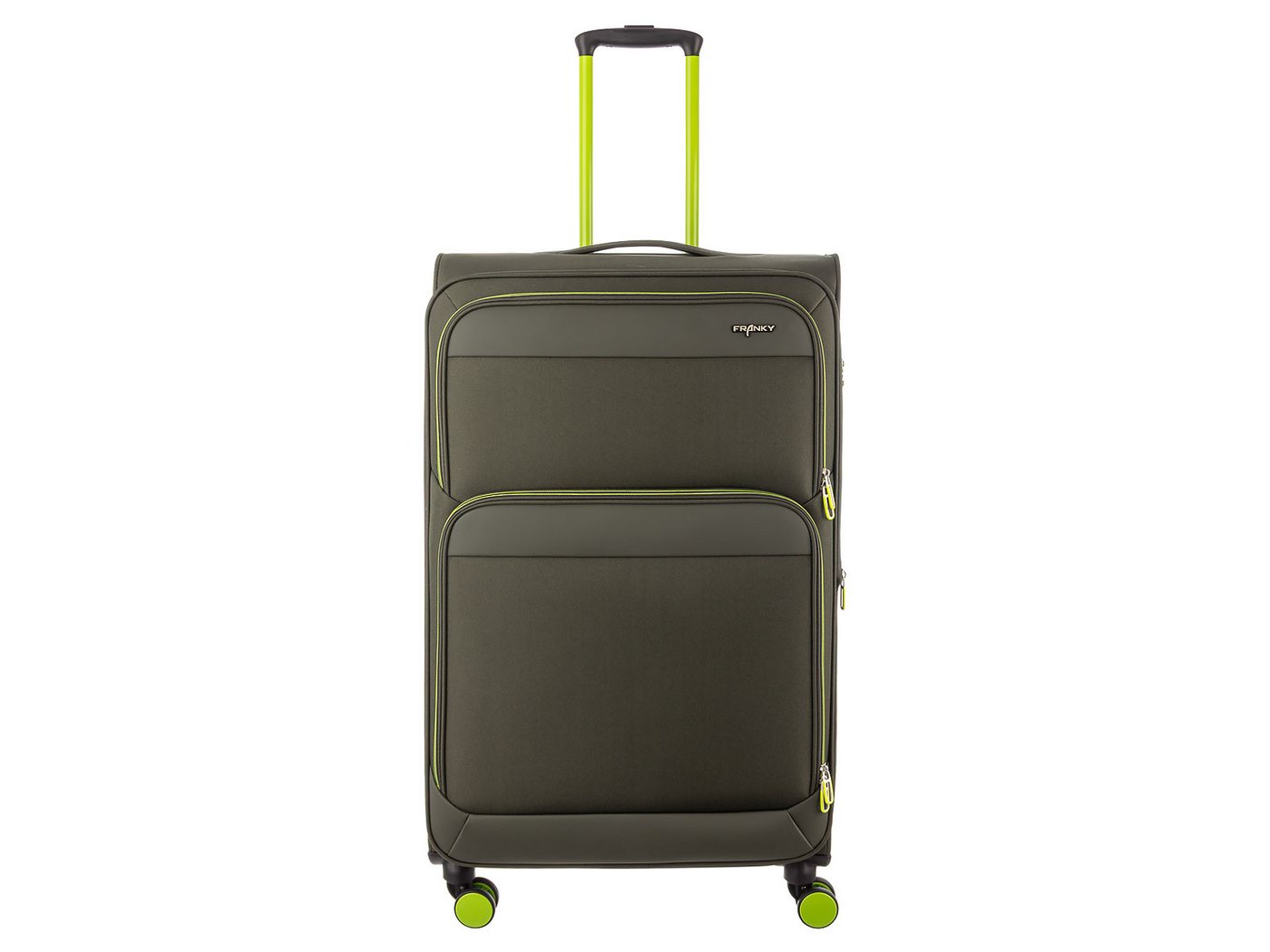 Franky Weichgepäck-Trolley Koffer Gr. L Reisegepäck T27-F Spinner 75er, 4 Doppellenkrollen Rollen, Dehnfalte TSA Schloss