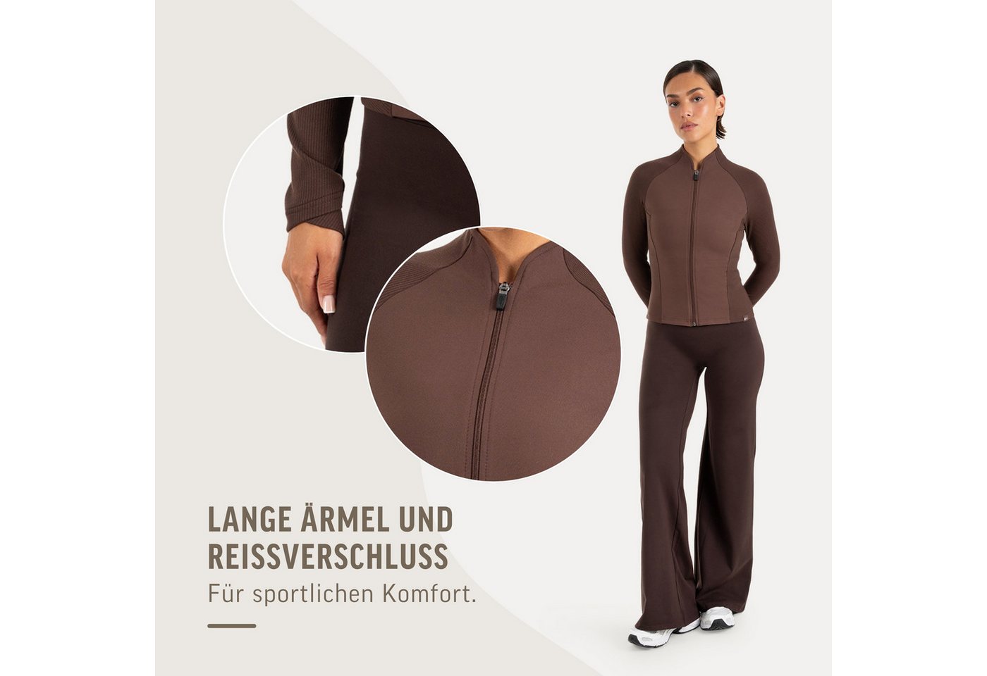 Smilodox Outdoorjacke Solvea Damen, Trainingsjacke, Shaped Fit, Gymkleidung, Sportjacke Figurbetont, Stehkragen, Reißverschluss, Jacke für Fitness, Yoga