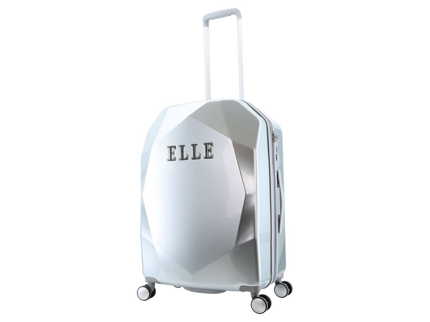 Elle Hartschalen-Trolley Koffer Diamond Spinner Trolley Gr. M Silver, TSA-Zahlenschloss Bild 4