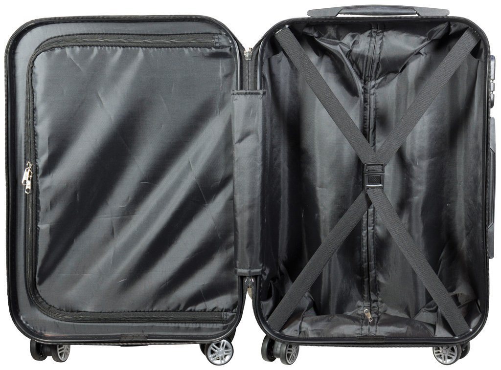 Trendyshop365 Hartschalen-Trolley Kofferset 3 tlg Hartschale Flamingo Motiv 4 Rollen Zahlenschloss, Zahlenschloss, Polycarbonat, Dehnfalte Bild 2