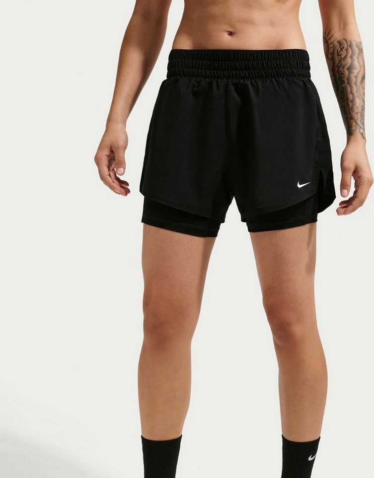 Nike Sporthose W NK ONE DF HR 3IN 2N1 SHORT BLACK/WHITE Bild 3