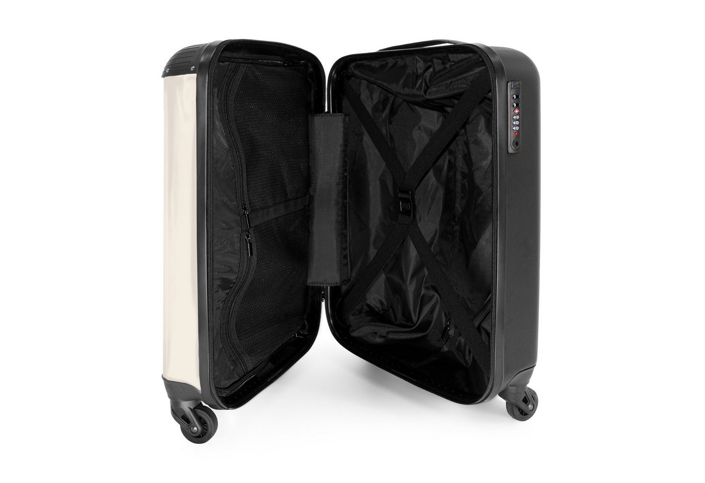 NoBoringSuitcases.com© Kinderkoffer Braun gefleckter Welpe auf beigem Hintergrund 55x35x20cm, 4 Rollen, Kinder Koffer Klein, Trolley Handgepäck, Reisekoffer Bild 3