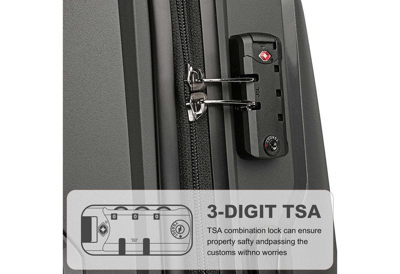 British Traveller Trolleyset 3-teilig Sets Hartschalen-Kofferset (100% PP) mit TSA-Schloss, (3 tlg) Bild 2