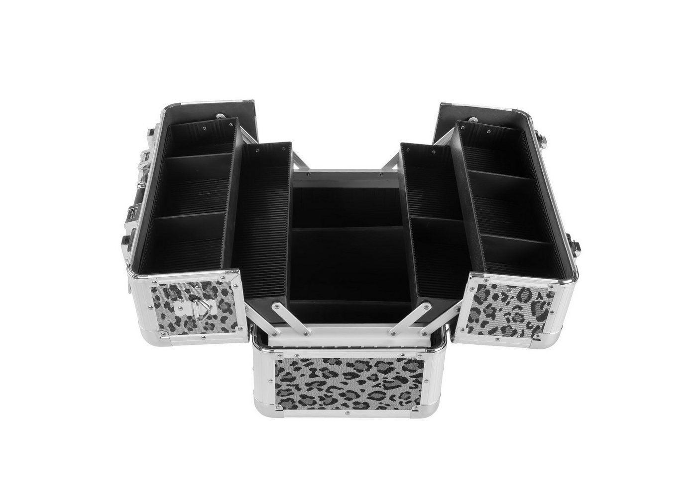 anndora Kosmetikkoffer Multikoffer Rahmenkoffer mit leoprint, variable Fächerunterteilung - Tragegurt - abschließbar Bild 4