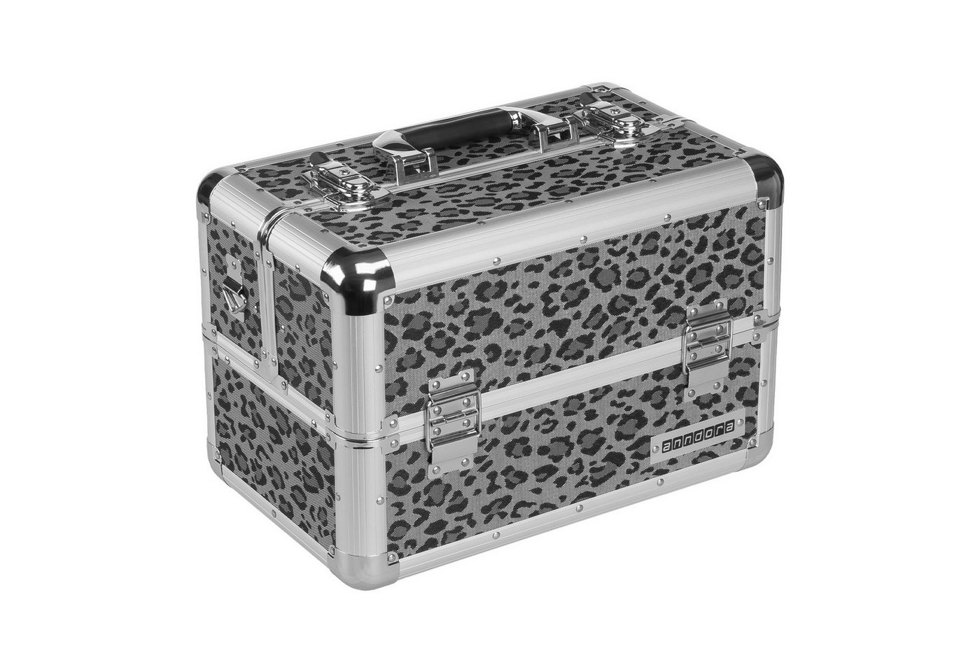 anndora Kosmetikkoffer Multikoffer Rahmenkoffer mit leoprint, variable Fächerunterteilung - Tragegurt - abschließbar Bild 5
