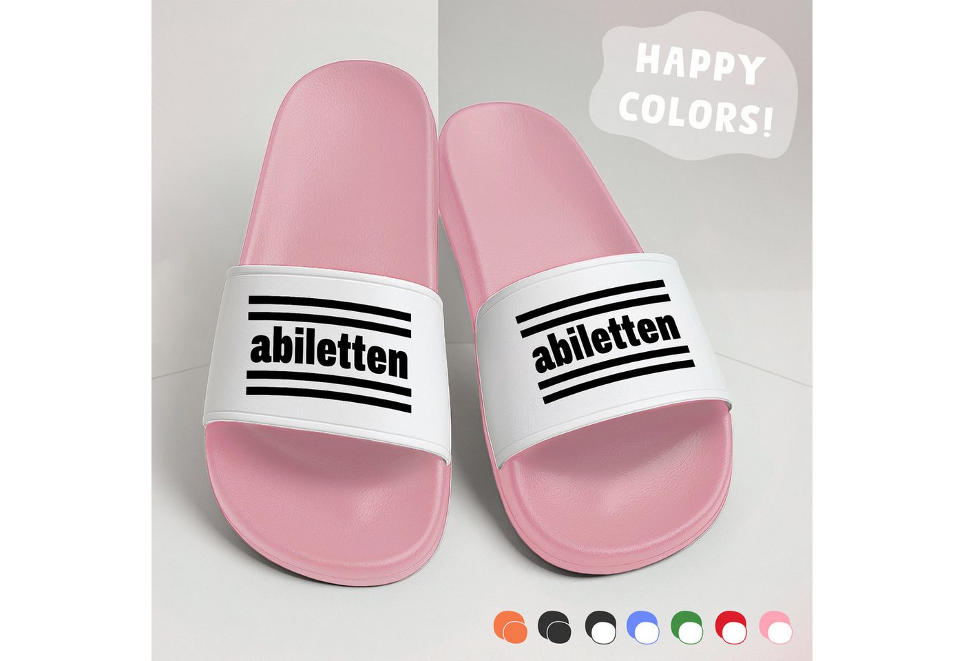 MoonWorks Badeschlappen Damen Abiletten - Abitur Geschenke Schulabschluss Abi - Badesandale