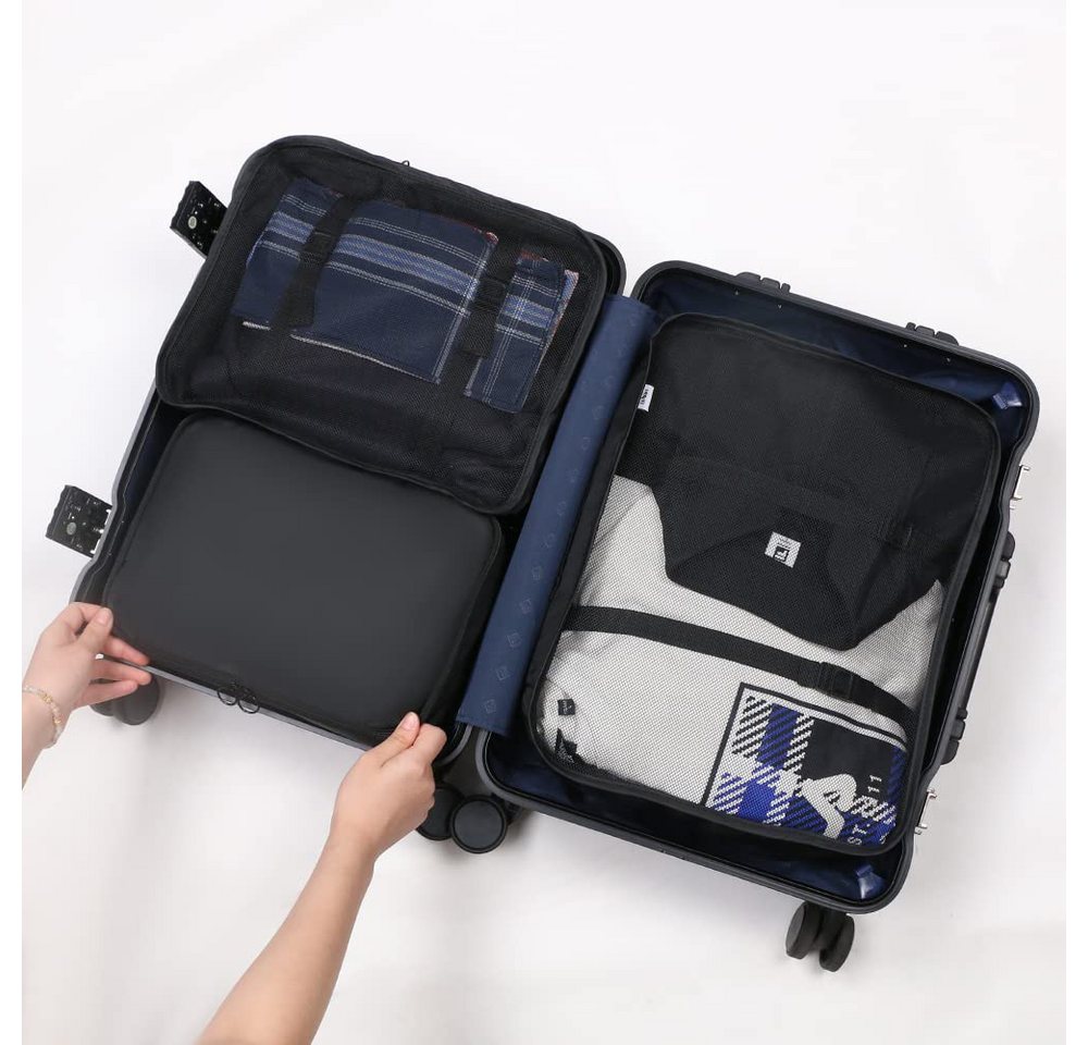 Diwzbyn Kofferorganizer Packwürfel, wasserdichte Reise-Kleiderbeutel, Packtaschen für Koffer, Faltbar / Verstaubar / atmungsaktiv mit Mesh-Oberseite, 8-teilig Bild 4
