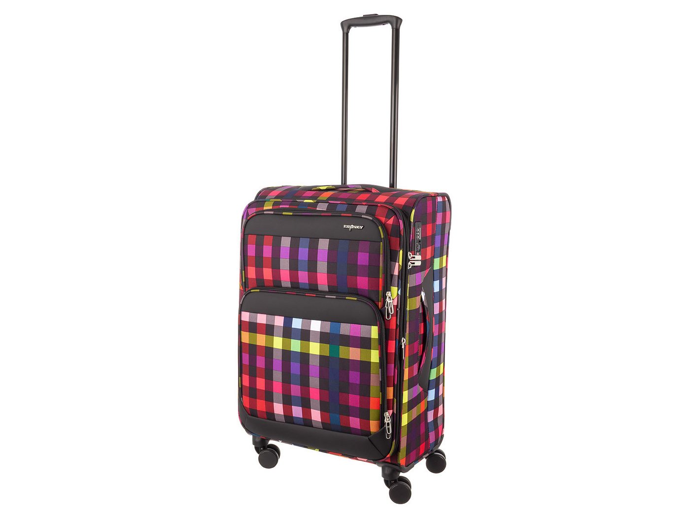 Franky Weichgepäck-Trolley Koffer Gr. M Reisegepäck T27-F Spinner 65er, 4 Doppellenkrollen Rollen, Dehnfalte TSA Schloss Bild 2
