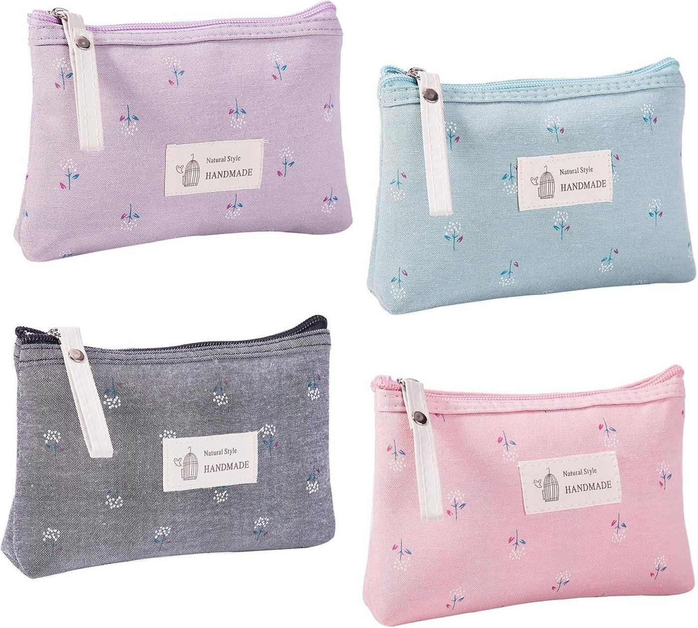 Zaewry Kosmetiktasche 4 Stück Reise Kosmetiktasche aus Segeltuch Kleine Make-up-Taschen (Multifunktionale Tragbare Makeup Tasche Kulturbeutel, 4-tlg), Kosmetikzubehör-Organizer,Münztasche für Mädchen ideal als Geschenk Bild 3