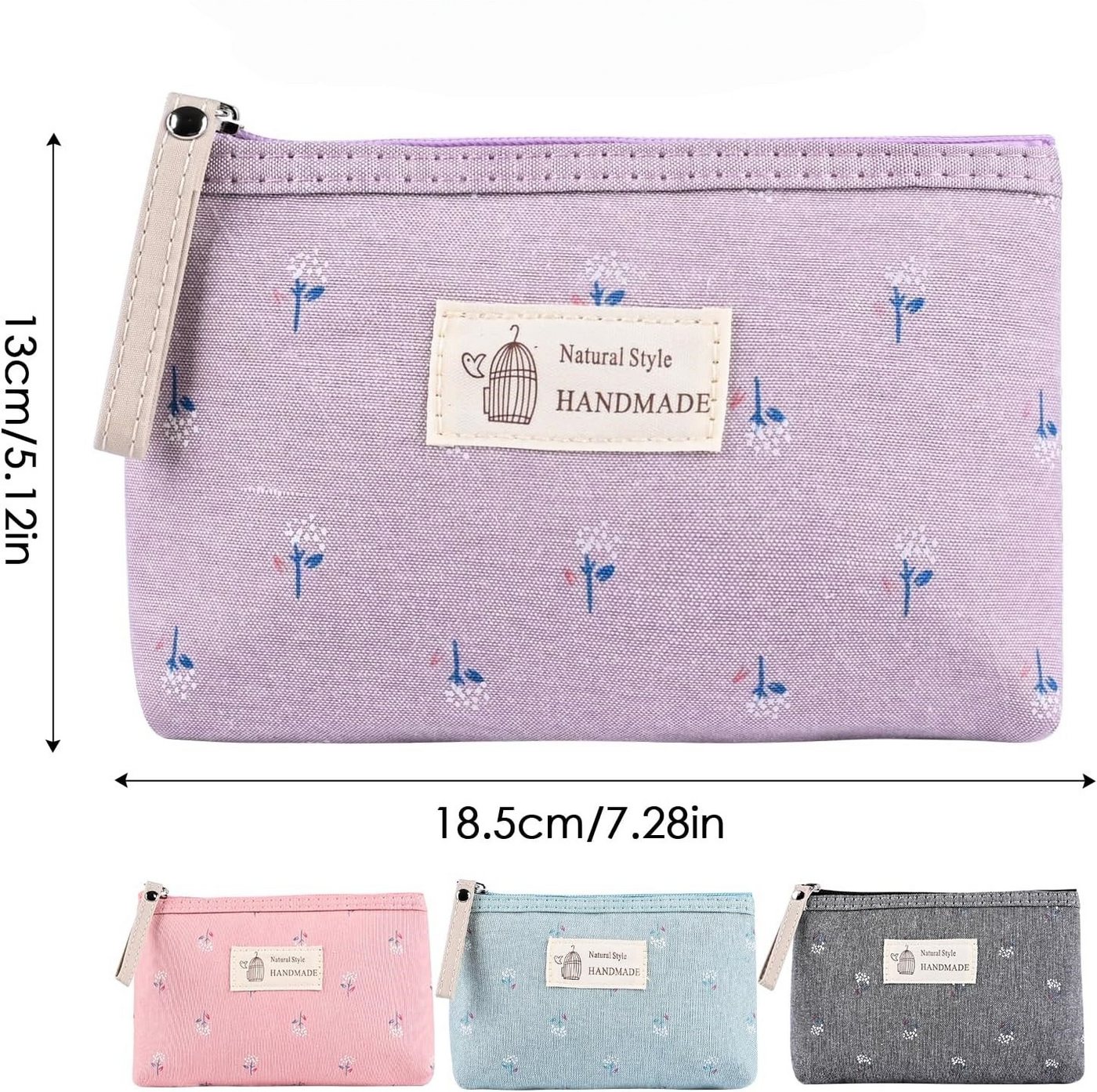 Zaewry Kosmetiktasche 4 Stück Reise Kosmetiktasche aus Segeltuch Kleine Make-up-Taschen (Multifunktionale Tragbare Makeup Tasche Kulturbeutel, 4-tlg), Kosmetikzubehör-Organizer,Münztasche für Mädchen ideal als Geschenk Bild 5