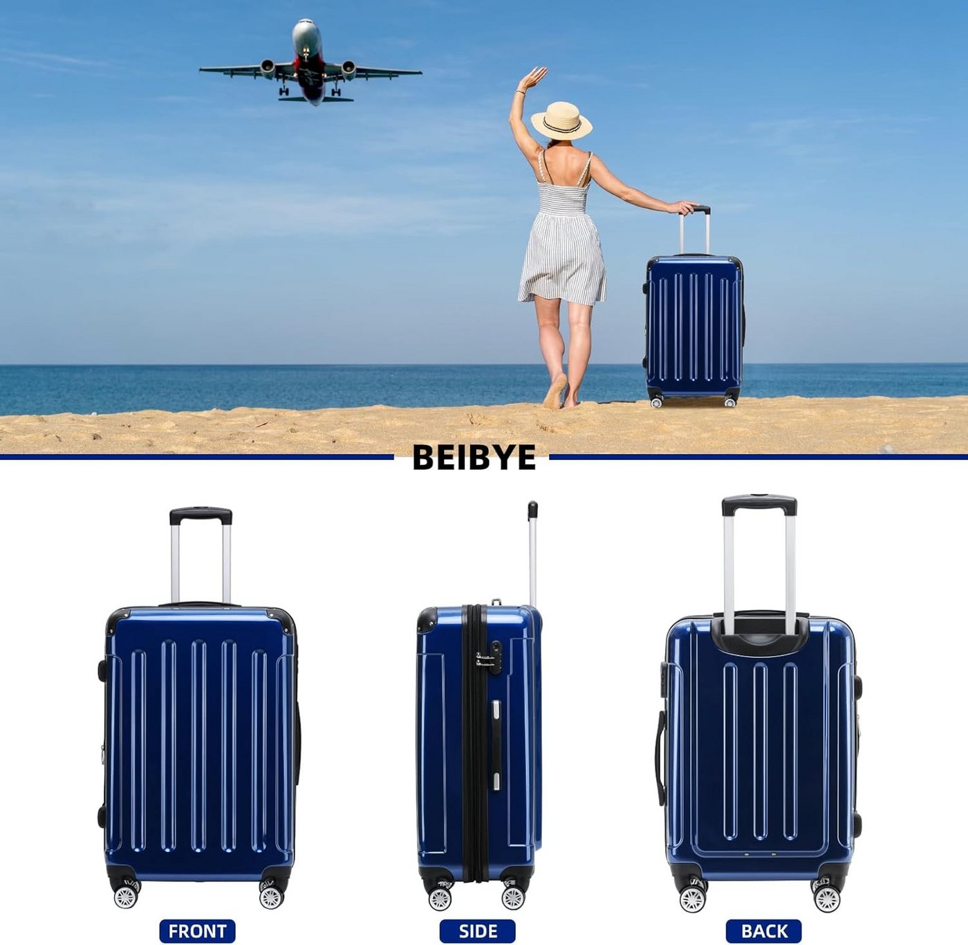 Beibye Koffer Reisekoffer Zwillingsrollen Koffer Trolleys 15 verschiedene Farben Bild 2