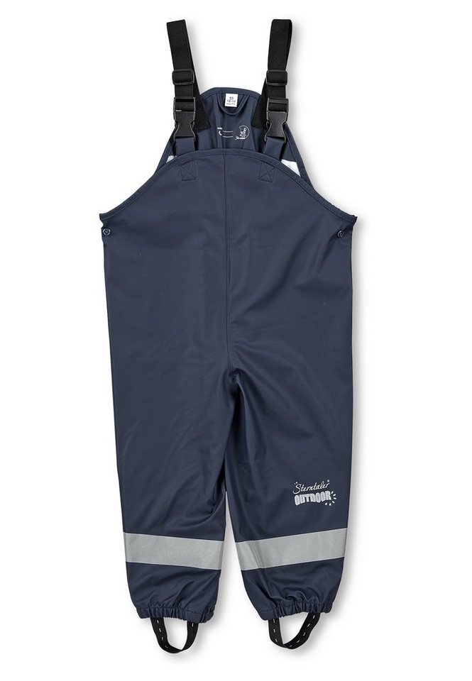 Sterntaler® Regenhose Matschhose ungefüttert uni (1-tlg., Regenträgerhose mit Druckknöpfen, Regenhose mit süßen Motiven) Kinder Hosenträger mit Reflektoren, Matschhosenträger verstellbar