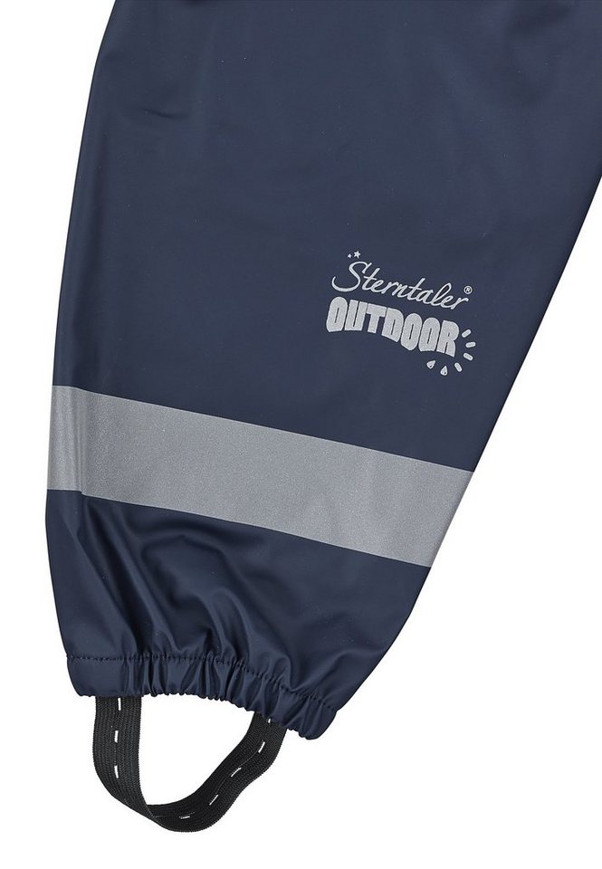 Sterntaler® Regenhose Matschhose ungefüttert uni (1-tlg., Regenträgerhose mit Druckknöpfen, Regenhose mit süßen Motiven) Kinder Hosenträger mit Reflektoren, Matschhosenträger verstellbar Bild 5