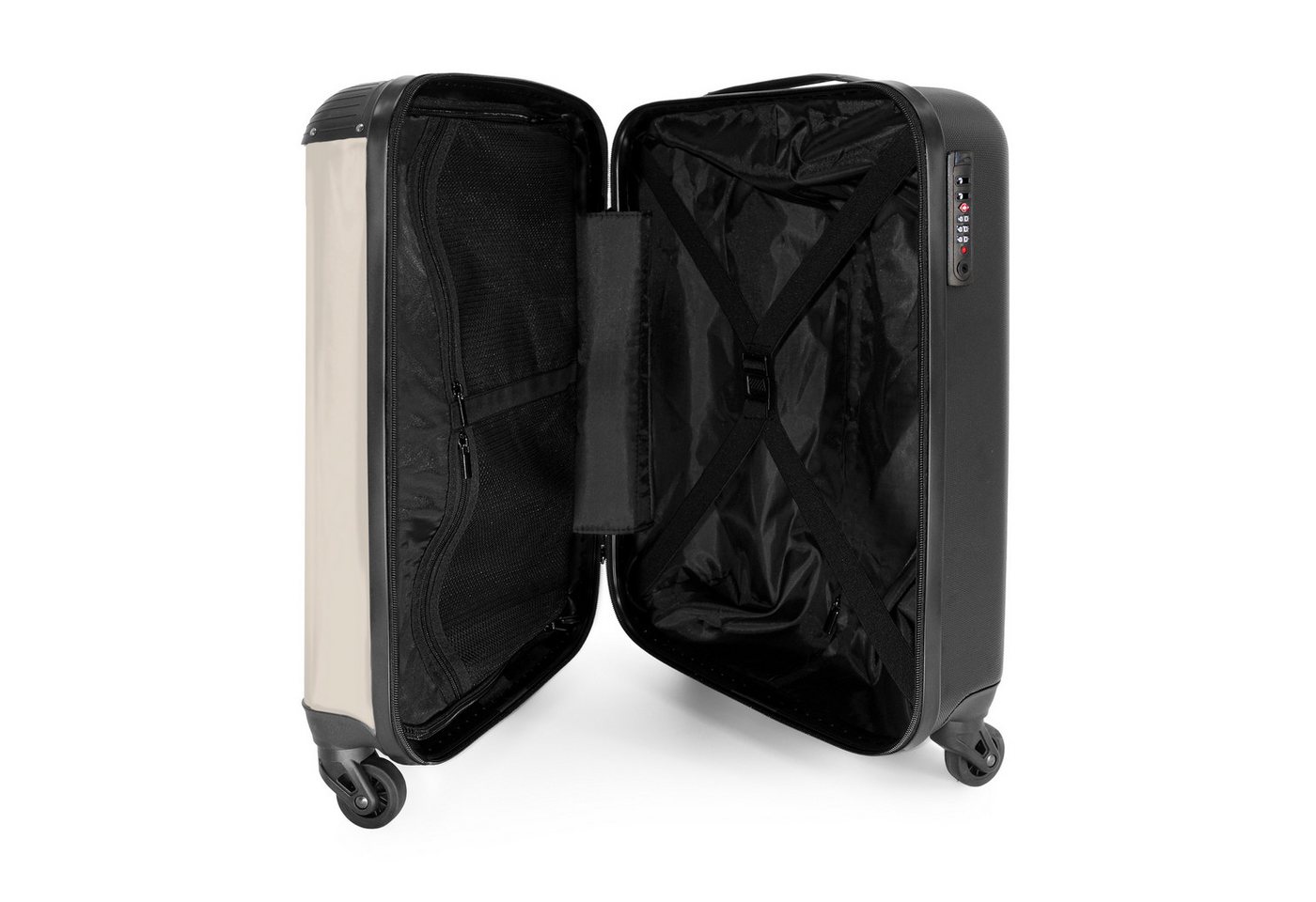 NoBoringSuitcases.com© Hartschalen-Trolley Zitate - Außer Haus - Beige 55x35x20cm, Reisetasche mit Rollen, Koffer Handgepäck Flugzeug Bild 2