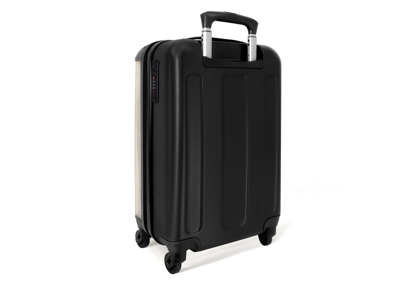 NoBoringSuitcases.com© Hartschalen-Trolley Zitate - Außer Haus - Beige 55x35x20cm, Reisetasche mit Rollen, Koffer Handgepäck Flugzeug Bild 3