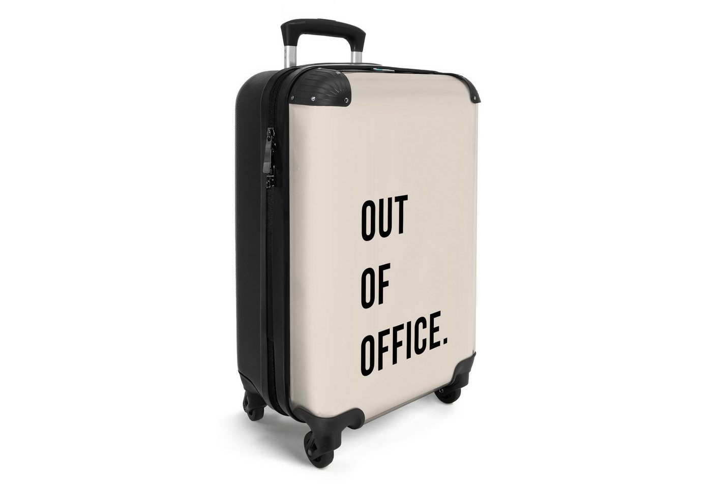 NoBoringSuitcases.com© Hartschalen-Trolley Zitate - Außer Haus - Beige 55x35x20cm, Reisetasche mit Rollen, Koffer Handgepäck Flugzeug Bild 5