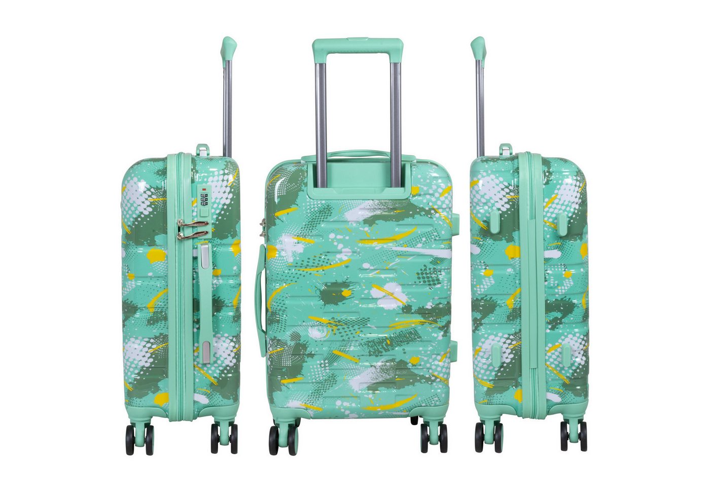 Trendyshop365 Hartschalen-Trolley Koffer Pescara, 4 Motive, 3 Größen, 4 Rollen, Motivdruck - Design, Zahlenschloss, Dehnungsfuge Bild 4