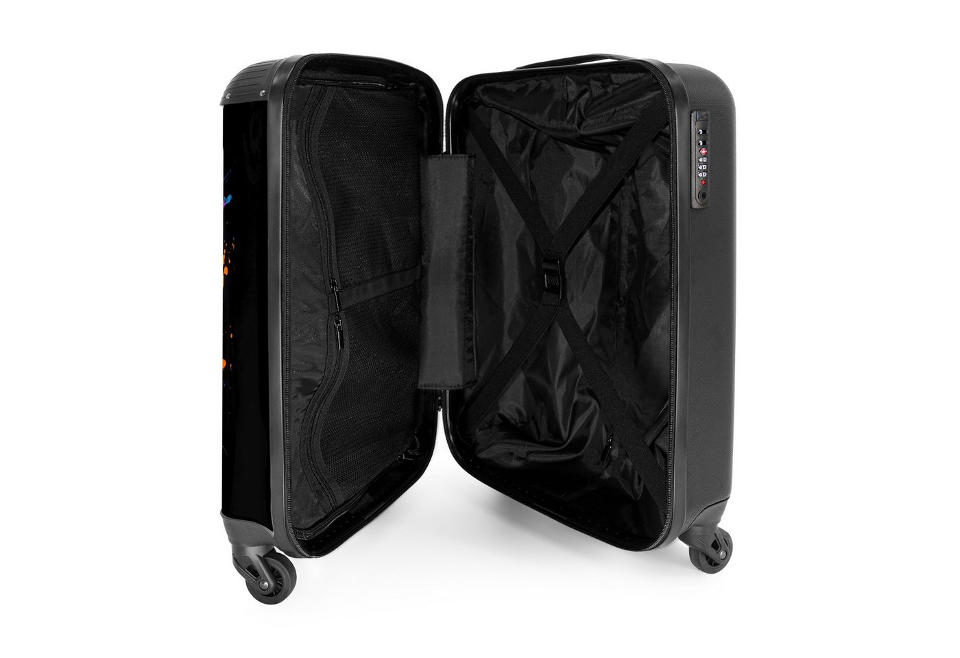NoBoringSuitcases.com© Hartschalen-Trolley Lustiges Schwein mit Hut Illustration 55x35x20cm, 4 Rollen, Reisetasche mit Rollen, Koffer Handgepäck Flugzeug Bild 2