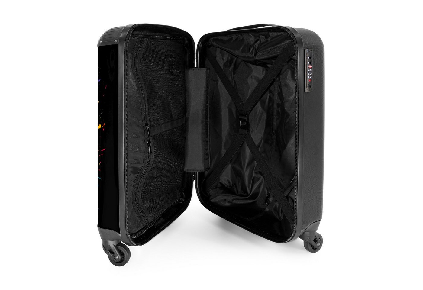 NoBoringSuitcases.com© Hartschalen-Trolley Sommerananas mit Sonnenbrille 55x35x20cm, Reisetasche mit Rollen, Koffer Handgepäck Flugzeug