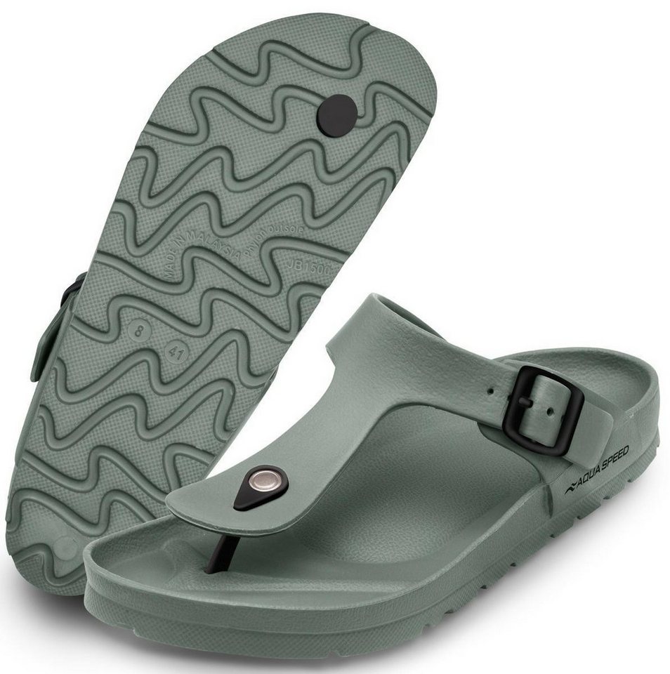 Aqua Speed MONACO Zehentrenner Damen und Herren Badesandalen Badezehentrenner Perfekt für Strand, Schwimmbad & Dusche – vielseitig einsetzbar