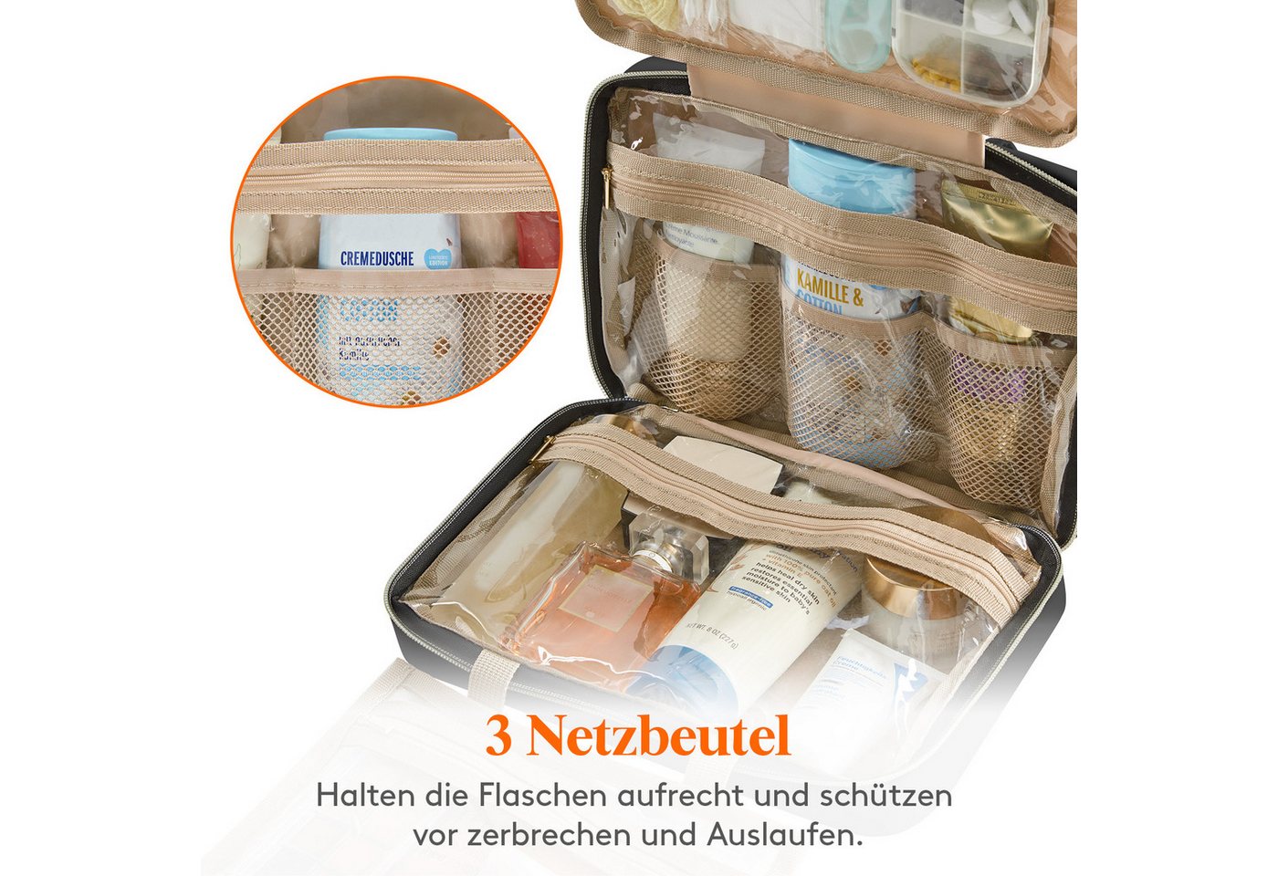 Lifewit Kulturbeutel Reise Kulturbeutel,Kosmetiktasche Kulturtasche zum Aufhängen Organizer (Packung, 1-tlg., 8L,B/H/T 32/23/10.5 cm, 4L,B/H/T 28/19/7.5 cm), Spritzwassergeschützt Bild 3