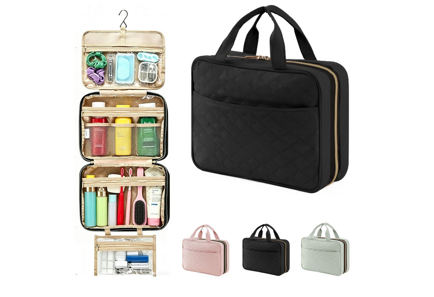 Lifewit Kulturbeutel Reise Kulturbeutel,Kosmetiktasche Kulturtasche zum Aufhängen Organizer (Packung, 1-tlg., 8L,B/H/T 32/23/10.5 cm, 4L,B/H/T 28/19/7.5 cm), Spritzwassergeschützt Bild 4