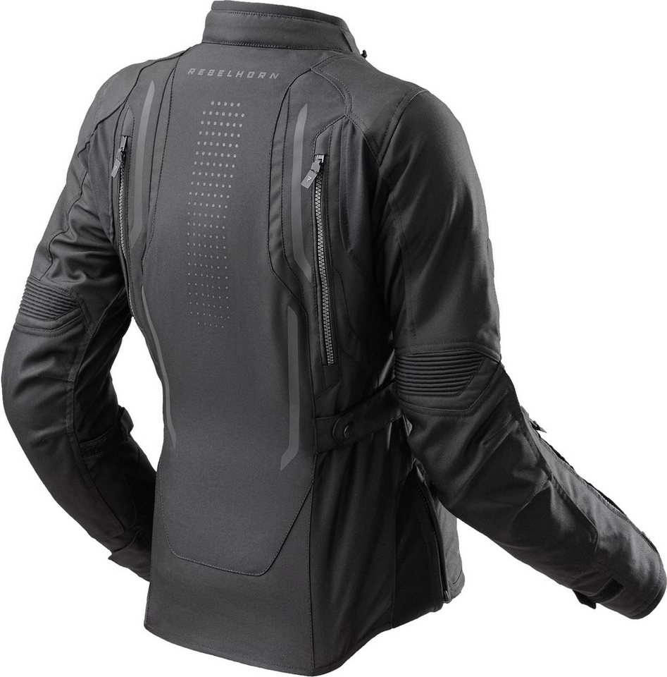 Rebelhorn Motorradjacke Hiker 4 wasserdichte Damen Motorrad Textiljacke Rückenprotektor enthalten,Verbindungsreißverschluss,Ellenbogenpro Bild 5