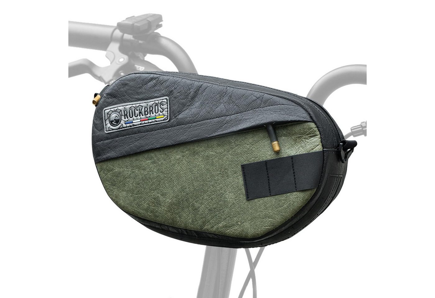 ROCKBROS Fahrradtasche Road to Sky Lenkertasche Fahrrad, aus recyceltem Reifengummi, 2,5 Liter Volumen abnehmbarer Schultergurt Bild 2