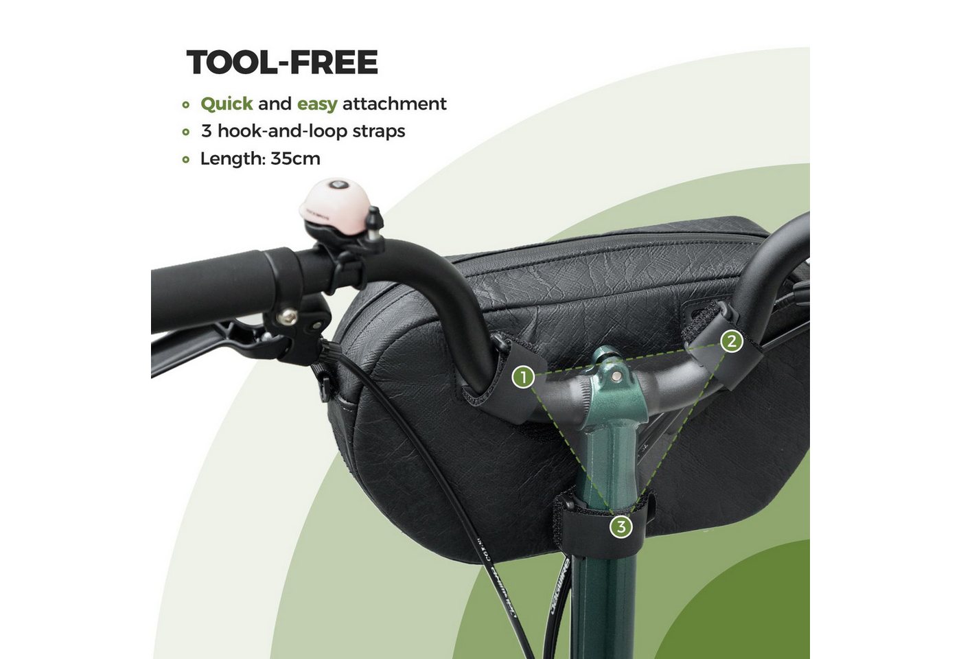 ROCKBROS Fahrradtasche Road to Sky Lenkertasche Fahrrad, aus recyceltem Reifengummi, 2,5 Liter Volumen abnehmbarer Schultergurt Bild 5