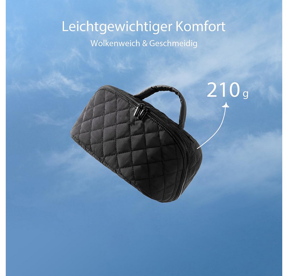Zaewry Kosmetiktasche Damen Kosmetiktasche, Umfangsreich Kapazität Reise Make-up Tasche, Schlichter Optik Tragbarer Make-up Tasche,Weit geöffnete Tasche Bild 5
