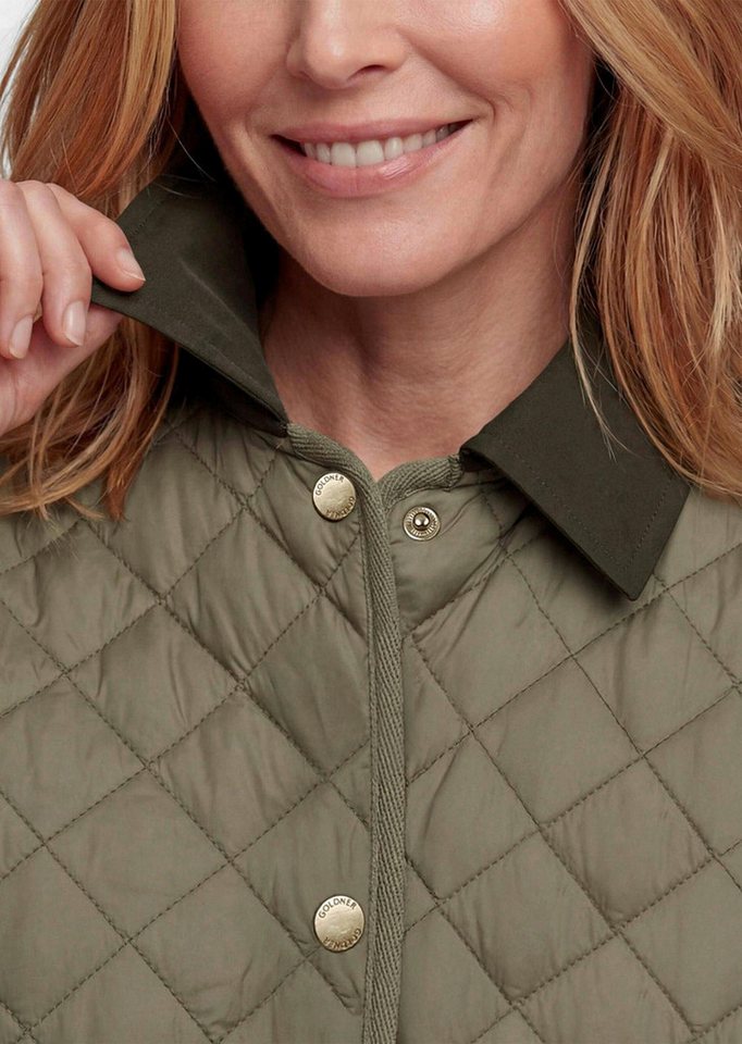 GOLDNER Outdoorjacke Steppjacke mit Hemdkragen Leicht wattierte Übergangsjacke mit Rautenmuster und Druckknöpfen Bild 4