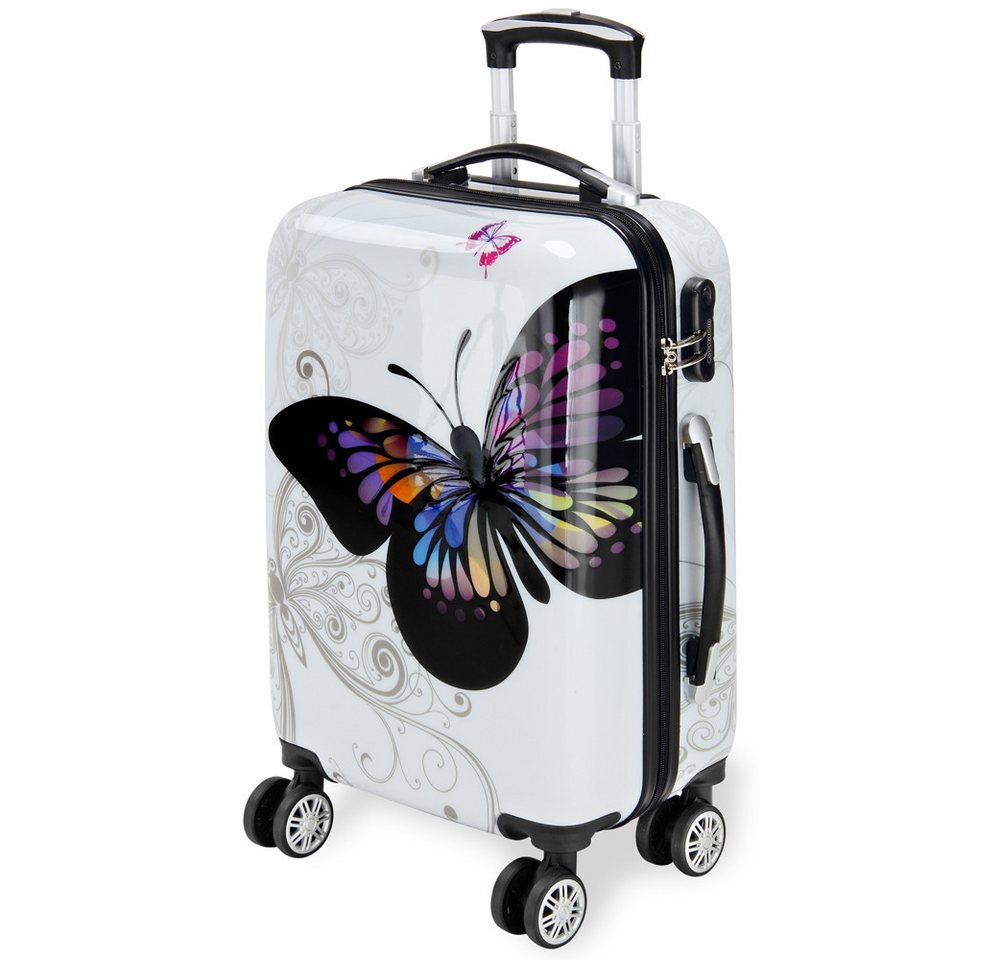 Deuba Hartschalen-Trolley, 4 Rollen Rollen, mit Schloss Doppelrolle Hartschale Teleskopgriff Trolley Reisekoffer M Bild 5