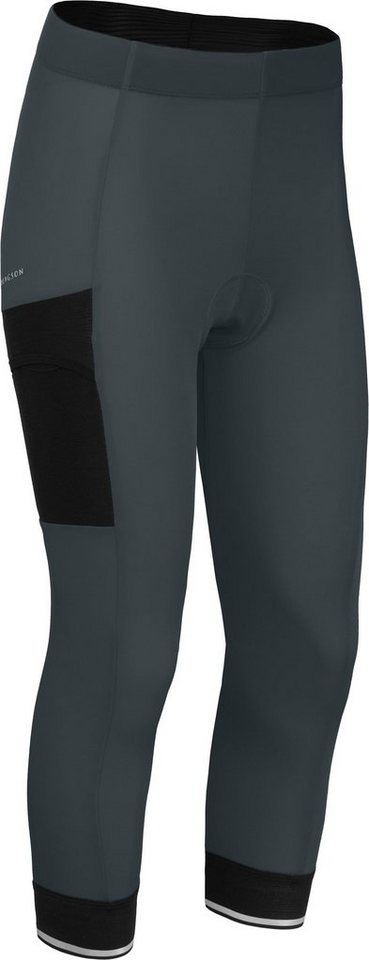 Fahrradhose SUNDRA COMFORT Capri (mit Sitzpolster) Damen 3/4 Radhose, bielastisch, tight, Normalgrößen, dunkel grau