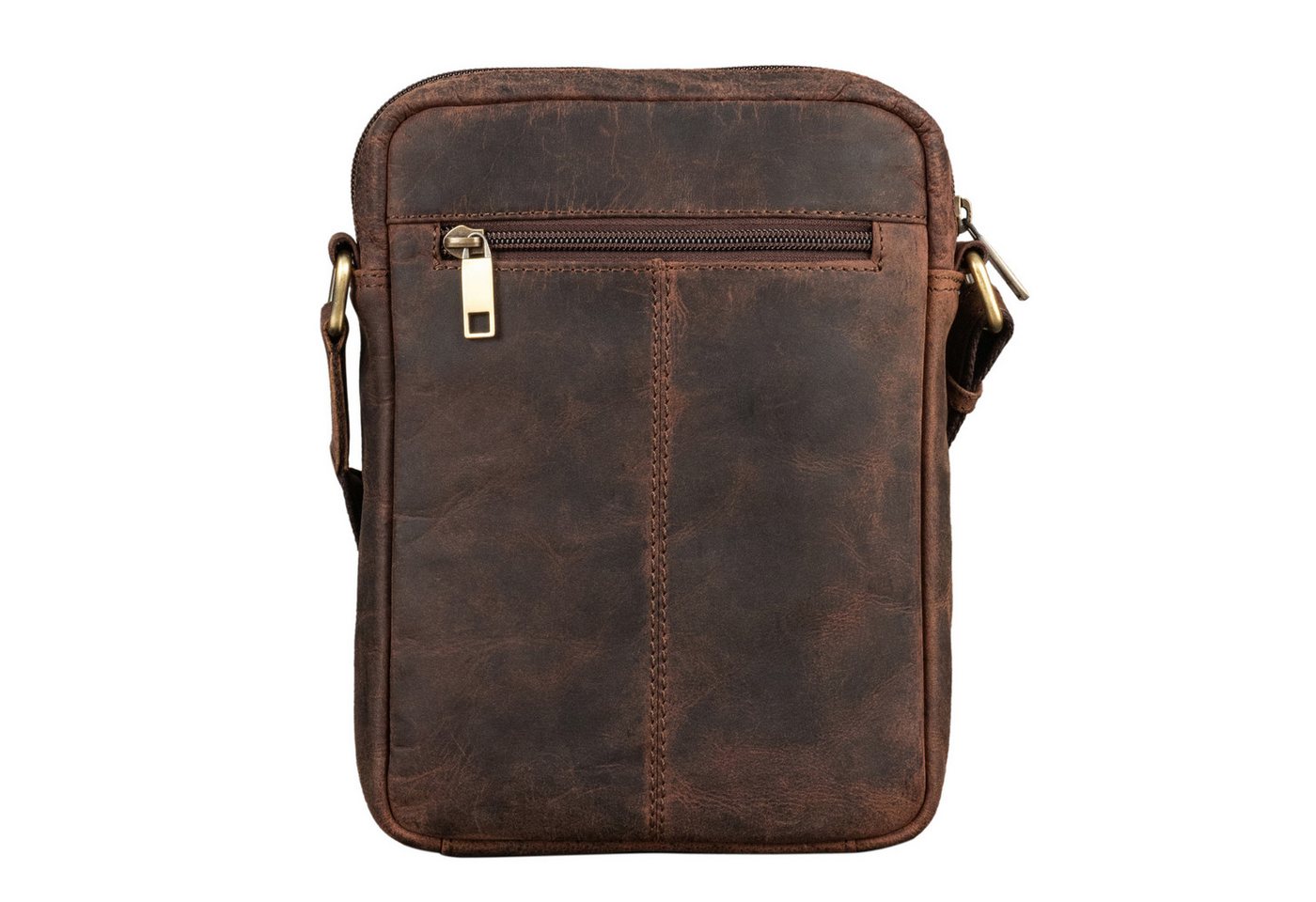 Benthill Messenger Bag Herren Umhängetasche Echt Leder Wandertasche Messenger Schultertasche, Reißverschlussfach Bild 4