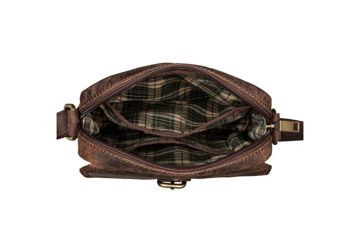 Benthill Messenger Bag Herren Umhängetasche Echt Leder Wandertasche Messenger Schultertasche, Reißverschlussfach Bild 5