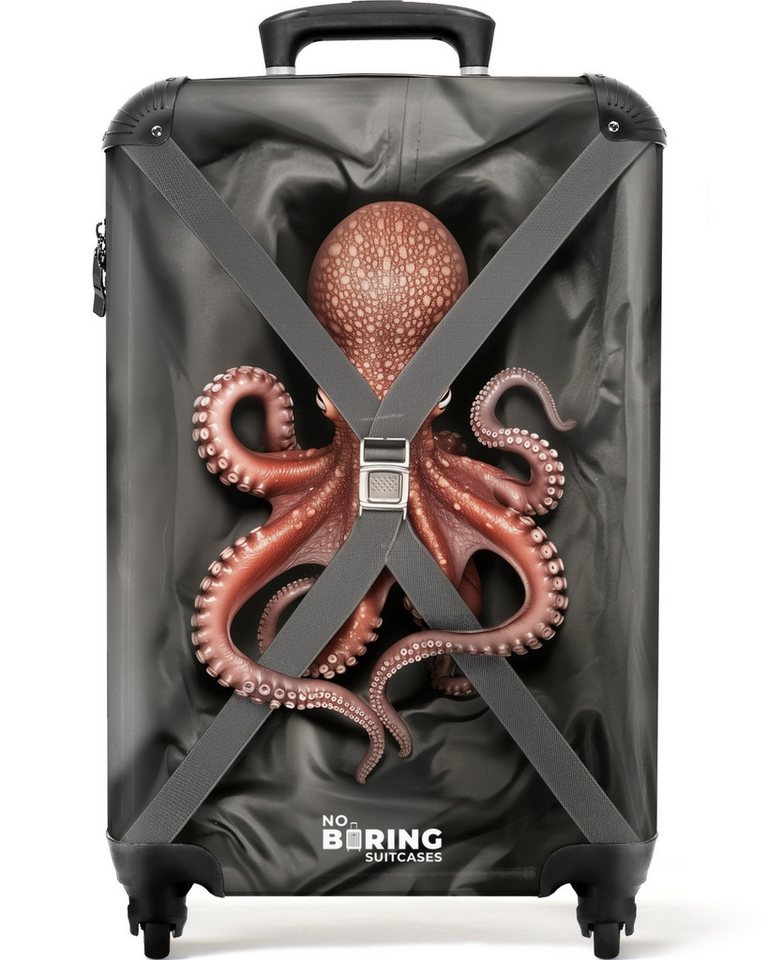 NoBoringSuitcases.com© Hartschalen-Trolley Oktopus in Bewegung 55x35x20cm, 4 Rollen, Reisetasche mit Rollen, Koffer Handgepäck Flugzeug Bild 5