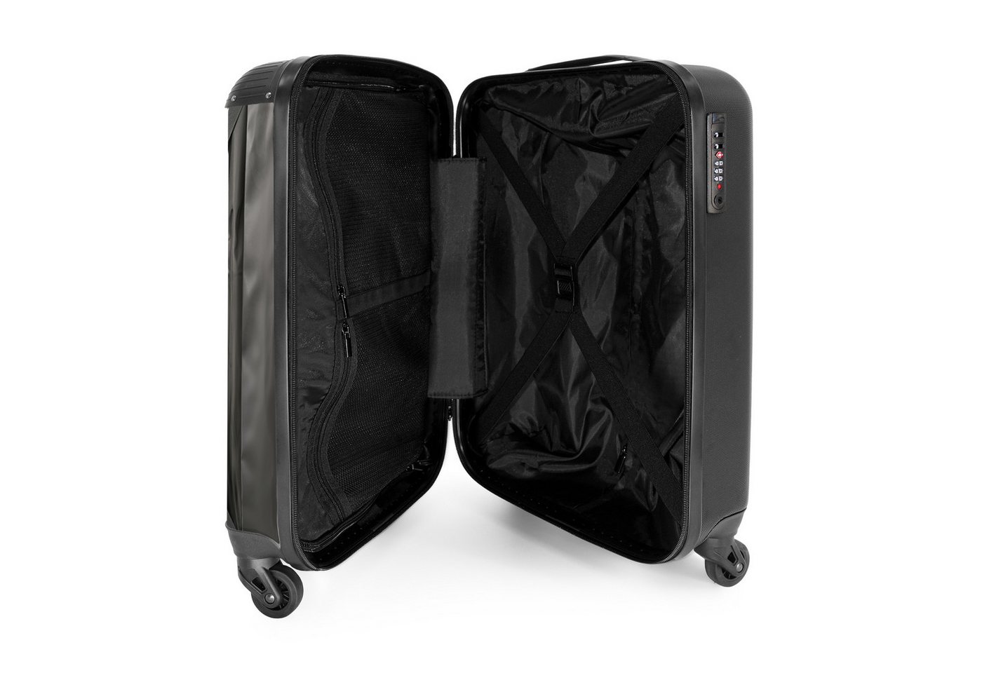 NoBoringSuitcases.com© Hartschalen-Trolley Der Pinguin ist mit von der Partie 55x35x20cm, 4 Rollen, Reisetasche mit Rollen, Koffer Handgepäck Flugzeug Bild 2