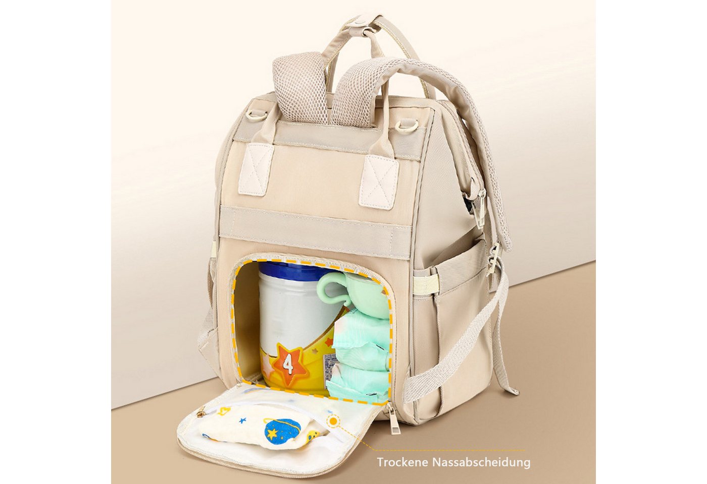 HAUSS SPOLE Wickelrucksack Baby Wickelrucksack Wickeltasche Rucksack mit Windelunterlage (Windeln Babyflasche Milchfläsche Rucksack Tasche mit USB-Anschluss, Babytasche, Wickelrucksack, Multifunktional), mit Kinderwagen-Haken