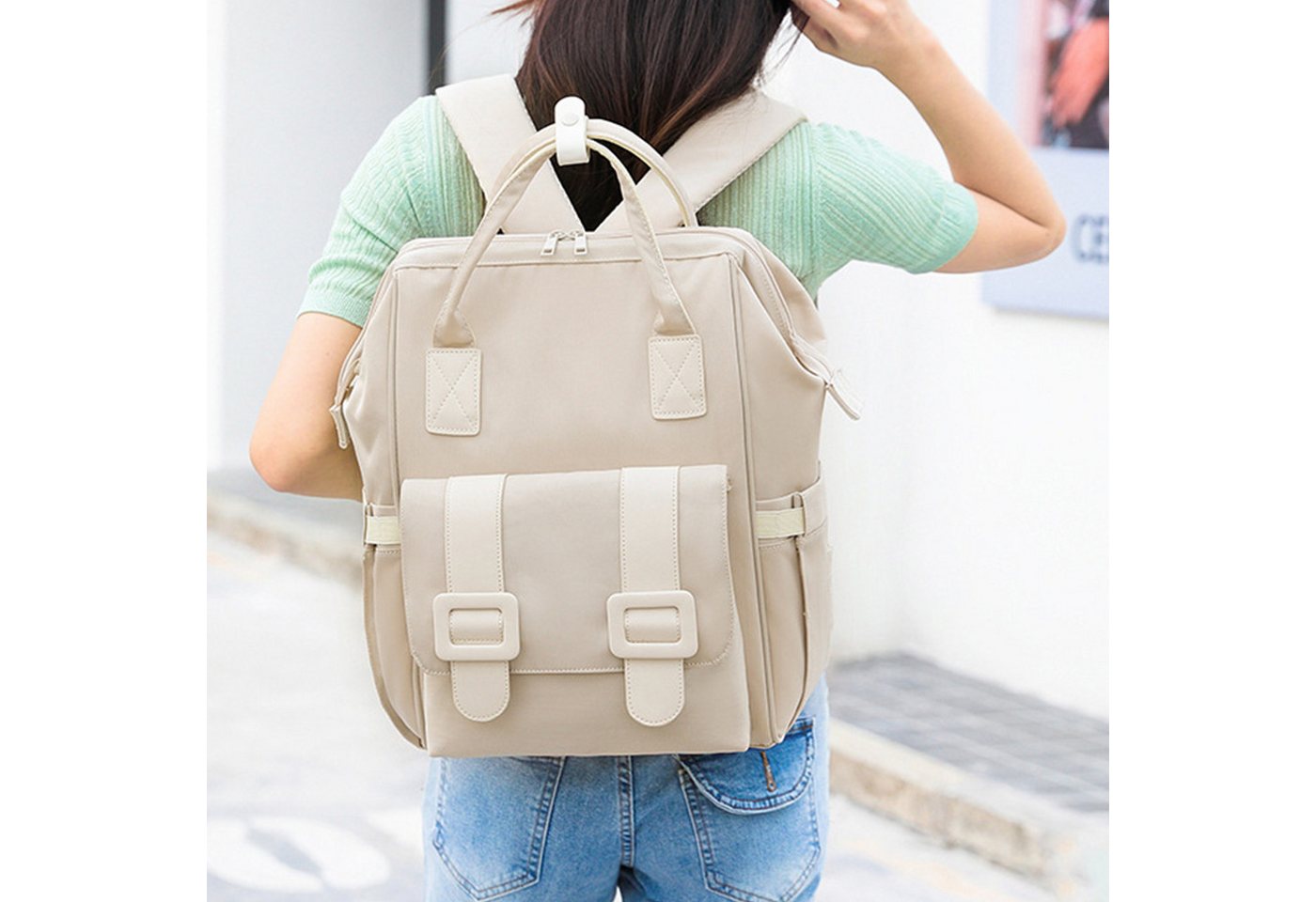 HAUSS SPOLE Wickelrucksack Baby Wickelrucksack Wickeltasche Rucksack mit Windelunterlage (Windeln Babyflasche Milchfläsche Rucksack Tasche mit USB-Anschluss, Babytasche, Wickelrucksack, Multifunktional), mit Kinderwagen-Haken Bild 2