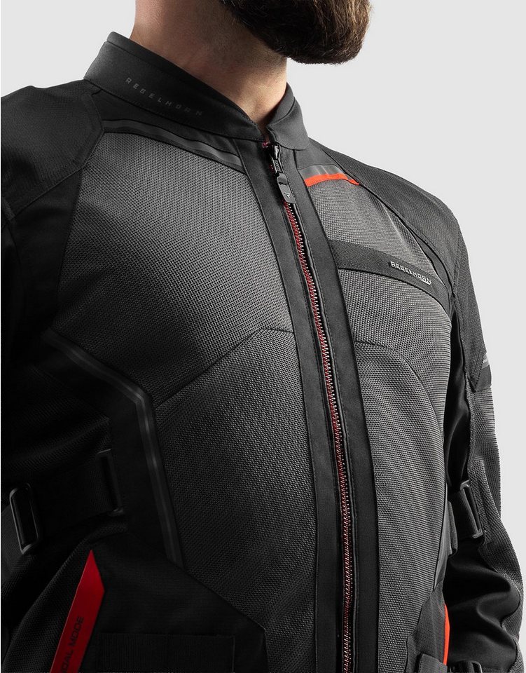 Rebelhorn Motorradjacke Scandal 3 Motorrad Textiljacke Verbindungsreißverschluss,Ellenbogenprotektoren enthalten,perfori Bild 2