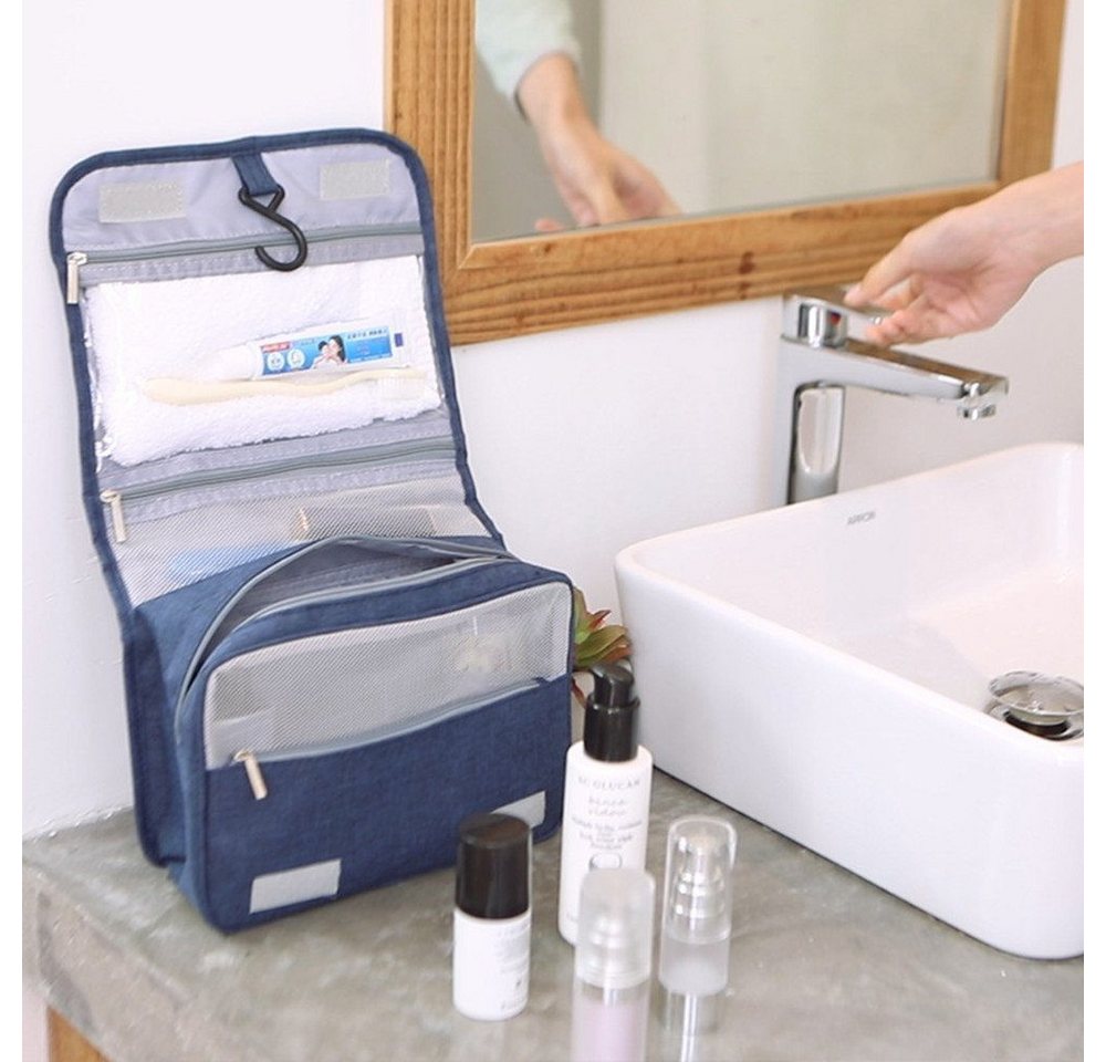FOUORTUNATE-BEE Kulturbeutel Unisex Hänge-Waschtasche für Reisen, wasserdicht, Große Kulturbeutel-Tasche mit Griff und viel Stauraum Bild 2