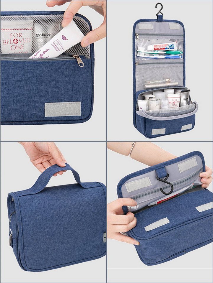 FOUORTUNATE-BEE Kulturbeutel Unisex Hänge-Waschtasche für Reisen, wasserdicht, Große Kulturbeutel-Tasche mit Griff und viel Stauraum Bild 4