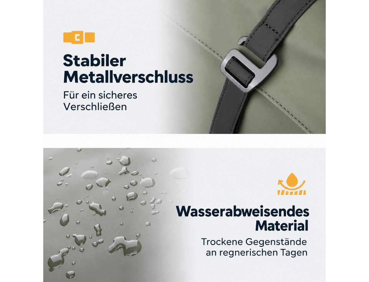 AMBIENTE-LEBENSART.DE Freizeitrucksack Rolltop Rucksack Wasserabweisend Damen Herren Laptop Fach ALLROUNDER Bild 3