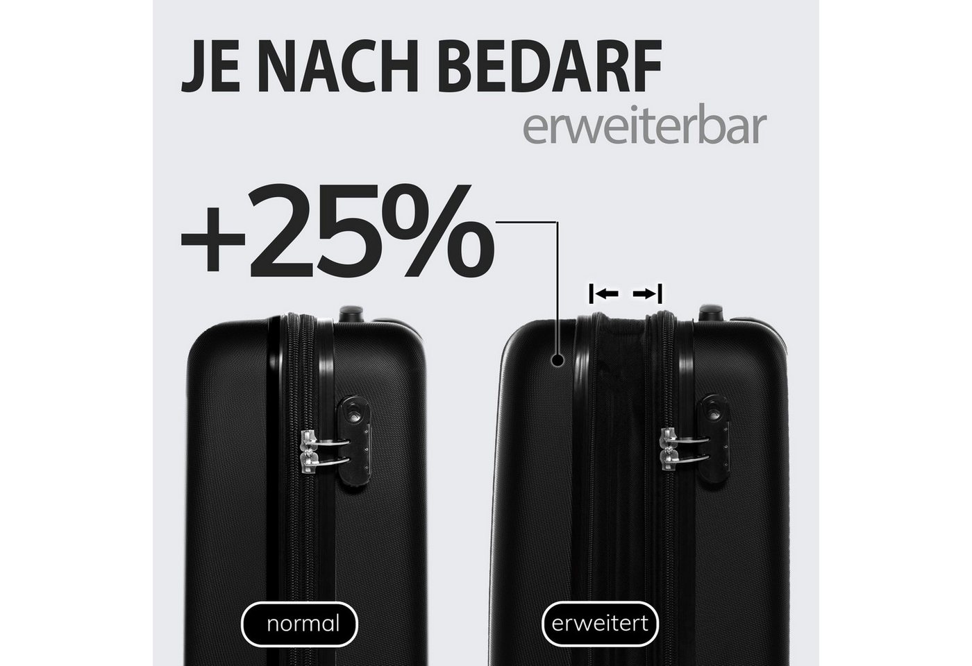 FERGÉ Kofferset Hartschale 3 teilig Koffer Set erweiterbar TOULOUSE, 4 Rollen, (3er Kofferset stabil und leicht mit Zahlenschloß, 3 tlg., Hartschalen-Trolley Set 3 Größen Handgepäck Koffer M XL), Trolley 3er Koffer Set, Reisekoffer 4 Rollen, Premium Rollkoffer
